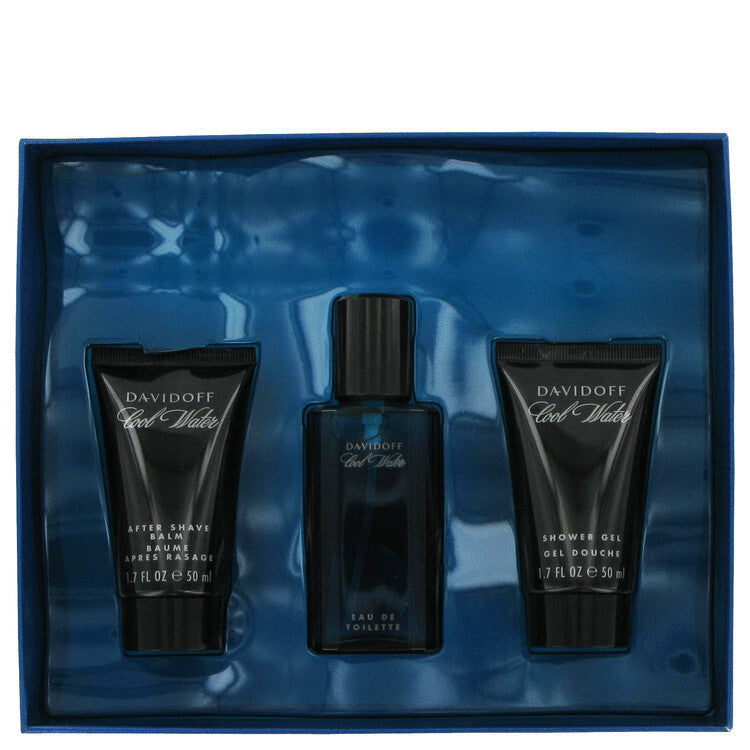 Cool Water Gift Set By Davidoff - Size: 1.4 oz Eau De Toilette Spray +1.7 oz After Shave  Balm+ 1.7 oz Shower Gel