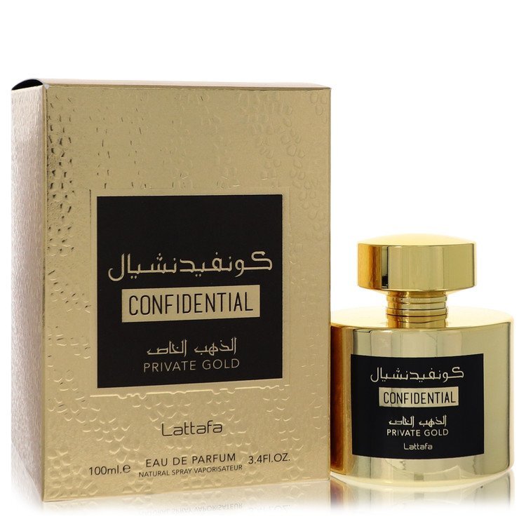 Lattafa Confidential Private Gold Eau De Parfum Spray (Unisex) By Lattafa - Size: 100 ml Eau De Parfum Spray